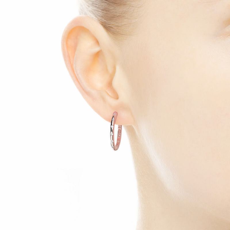 Pandora Rose™ Droplets Hoop Earrings Ireland - Pandora Rose/Cubic Zirconia - 504968BWV